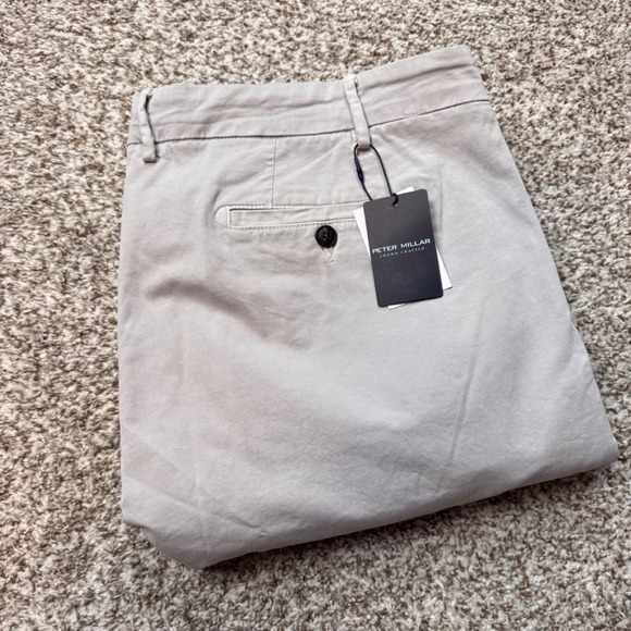 Peter Millar Crown Crafted Flat Front Gray Men's‎ 42x36 Performance Pants New
